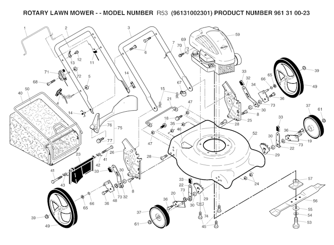 Husqvarna Rasenmäher gelegentliche Nutzung 96131002301 R 53