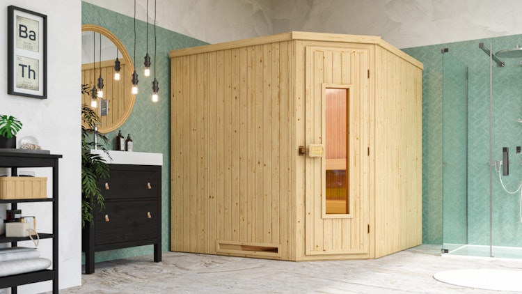 Weka Elementsauna Varberg 3 Familiensauna - 68 mm