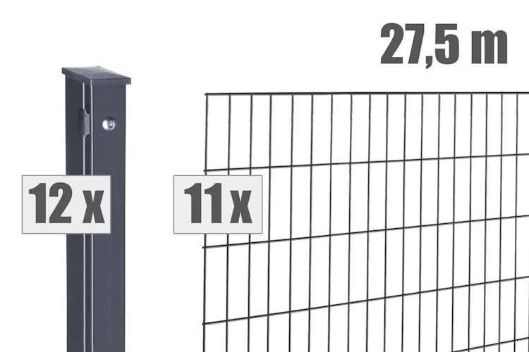 dz Doppelstab-Zaunset MAX 8/6/8 mit Pfosten VAP