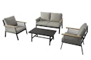 Vorschaubild Garden Pleasure Lounge-Set DENIA, Aluminium Anthrazit / Rope / Kissen 100 % Polyester