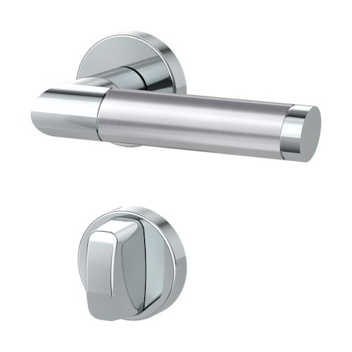 Griffwerk CHRISTINA Klipptechnik -Edelstahl poliert/matt Rosettengarnitur -Klippt. -WC -TS 40-45mm