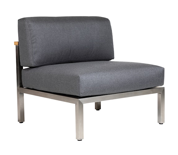 Diamond Garden Lounge-Set GOMERA Sun & Rain, Edelstahl / Teak /Tuvatextil (100 % Polyacryl) Schwarz/Silber