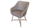 Vorschaubild Garden Pleasure Gartenmöbel Set VISALIA / OAKLAND, Tisch 180 x 90 + 4 Sessel, Akazie / Polyrattan Zimtbraun / Kissen 100 % Polyester Taupe