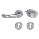 Vorschaubild Griffwerk ALESSIA PROFESSIONAL Schraubtechnik FS Panik -Edelstahl matt  Rosettengarnitur -Schraubt. -Knopf R2 -WL -Stift 9mm -TS 38-50mm