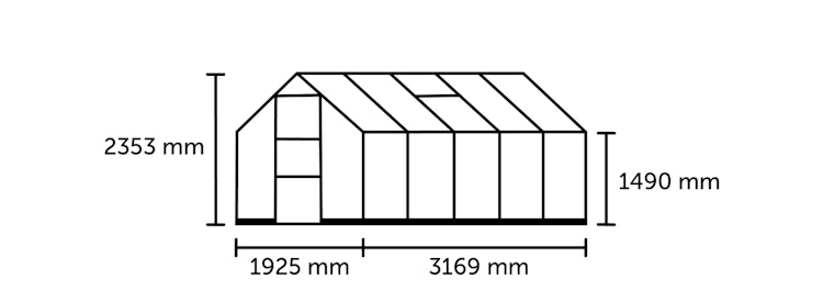 Halls Gewächshaus Icon 6 - 2,5 m² / 3,7 m² / 4,9 m² / 6,1 m²