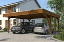 Vorschaubild Skan Holz Doppelcarport Friesland 546x555 cm - 1 Einfahrtsbogen Set G