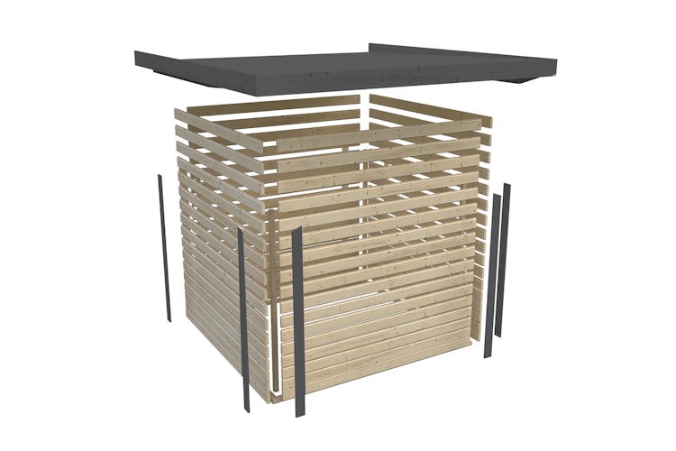 Karibu Metall-Holzgartenhaus Hybridhaus Jupiter A/B/C/D - 19 mm/0,5 mm