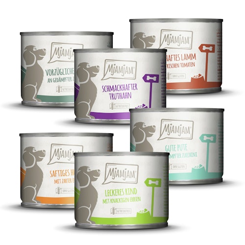 MJAMJAM Mixpaket 6 x 200g Dose Hundenassfutter