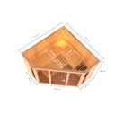 Vorschaubild Karibu Sauna Alcinda 2 Superior mit Eckeinstieg 68 mm inkl. gratis Sauna-Zubehörset im Wert von 234,94 €