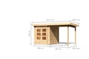 Vorschaubild Karibu Woodfeeling Gartenhaus Kandern 1/2/3 mit 235 cm Schleppdach + Rückwand