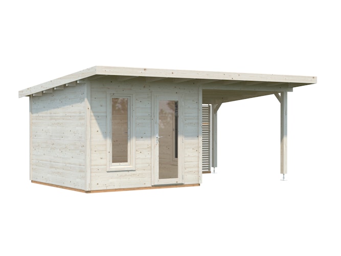 Palmako Premium Gartenhaus Grace 8,1 m² inkl. 8,1 m² Anbau - 56 mm