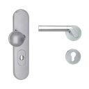 Vorschaubild Griffwerk TITANO Kombi SB_882 ES1 (S2) -Edelstahl matt Kombi-Schutzbeschlag -Knopf/Drücker -mit Griff CORINNA Schraubt. -CHR/EM -L -ZA, 72mm -TS 38-50