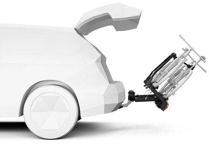 Thule Heckträger VeloSpace 3 schwarz für 2 Fahrräder, Abklappwinkel von 50 °
