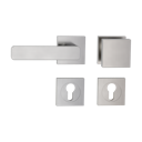 Vorschaubild GRIFFWERK Wechselgarnitur MINIMAL MODERN Schraubtechnik GK4 Rosetten eckig Knopf SQUARE Samtgrau L
