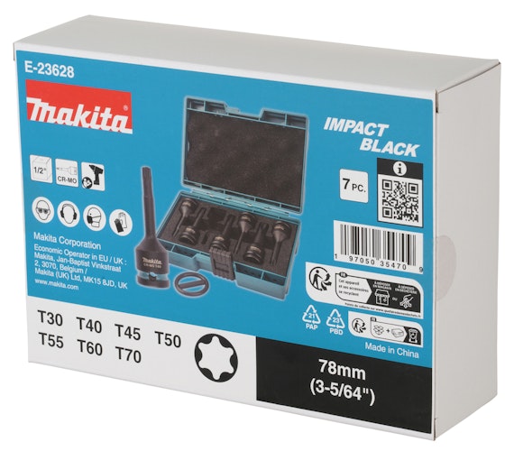 Makita T-Schlagnuss-Set 7-tlg. IMPACT BLACK E-23628