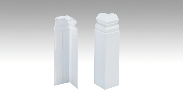 MeisterWerke Zubehör-Steckfußleiste Außenecke Hamburgerprofil-weiß 2001 - 10 PK / 11 PK / 12 PK / 13 PK