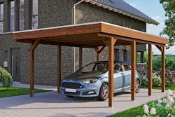 Skan Holz Friesland - Flachdach Einzelcarport Profil - Breite 397 cm Nadelholz