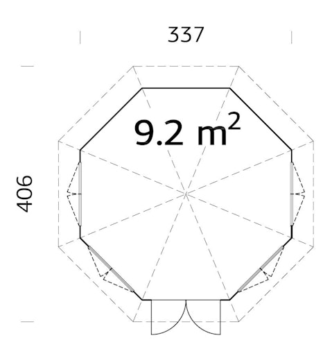 Palmako Pavillon Veronica 4 9,2 m² - 34 mm