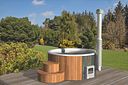 Vorschaubild Wolff Finnhaus Badebottich Hot Tub Ø 200 cm Thermoholz mit Außenofen & GFK-Wanne