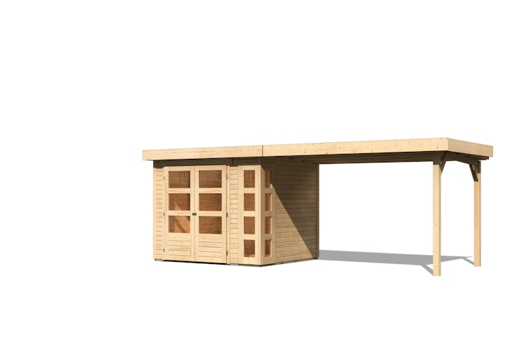 Karibu Woodfeeling Gartenhaus Kerko 3/4/5/6 mit 280 cm Schleppdach - 19 mm
