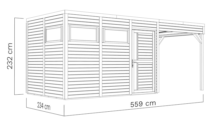 Bertilo Gartenhaus Cubus 3 Lounge - 19 mm