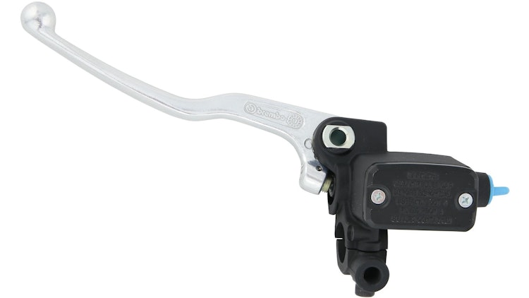 Brembo Kupplungsgeberzylinder PS13 schwarz, Hebel poliert, mit Spiegelschelle M10 x 1