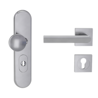 Griffwerk Kombi-Schutzbeschlag TITANO SB_882 mit Griff TRI 134 72mm Zylinderabdeckung Tür 38-50mm L TRI 134 eckig Edelstahl matt