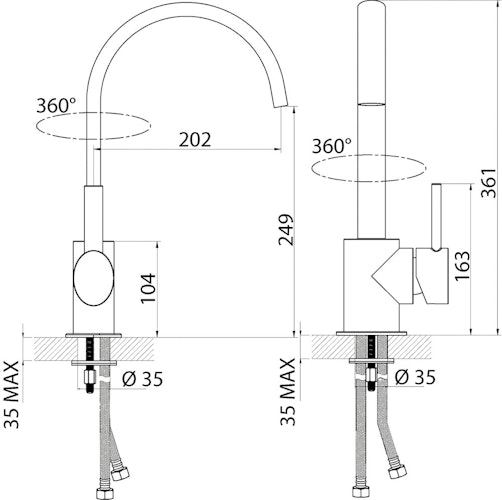 Sanitop Einhandmischer Ovus für Spüle Chrom