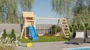 Vorschaubild Akubi Kinderspielturm Frieda mit Anbau, Rutsche und Doppelschaukelanbau mit Klettergerüst (Set C)