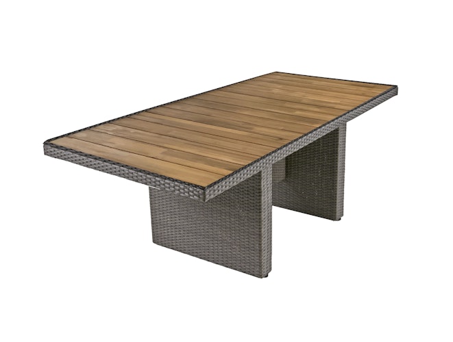 Garden Pleasure Gartenmöbel Set BRAGA 04, Tisch 180 x 90 + 6 Sessel, Polyrattan / Akazie / Kissen 100 % Polyester