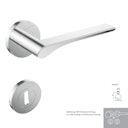 Vorschaubild Griffwerk Wechselgarnitur SIEGER DESIGN LEAF LIGHT K4 -Edelstahl poliert