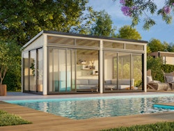 Palmako Glashaus Saga 16,2 m² Slide Plus (Wintergartenanbau inkl. Rückwand)