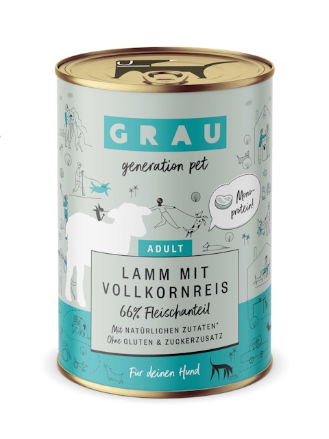 grau Hund 400 Gramm HundenassfutterVorschaubild