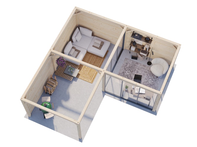 Palmako Pavillon Bianca 24,9 m² Set 512 Slide Plus mit Isolierglas-Schiebetüren