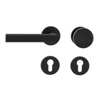 Griffwerk Wechselgarnitur VAYA 137 TRI fast2fix Fast2Fix GK3 Rosetten rund Knopf R2 Graphitschwarz L