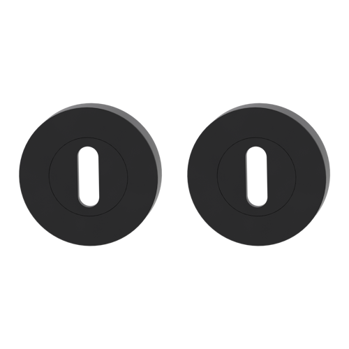 Griffwerk Rosettenpaar rund GK4 -Graphitschwarz Schraubt. -BB