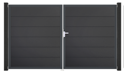 GroJa BasicLine Tor 2-flügelig , Rahmen Anthrazit DB 703, 3000 x 1800 mm
