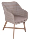 Vorschaubild Garden Pleasure Gartenmöbel Set VISALIA / OAKLAND, Tisch 180 x 90 + 4 Sessel, Akazie / Polyrattan Zimtbraun / Kissen 100 % Polyester Taupe
