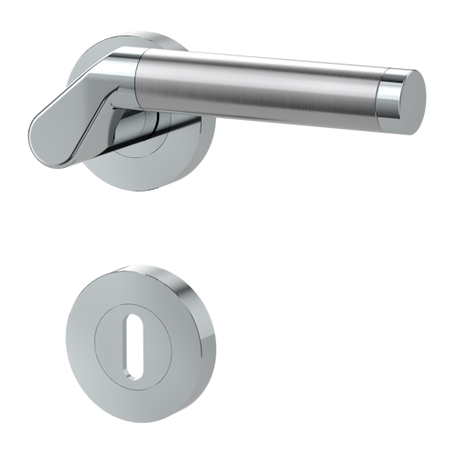 Griffwerk CORINNA Schraubtechnik GK4 -Chrom/Edelstahl Rosettengarnitur -Schraubt. -BB -TS 40-45mm
