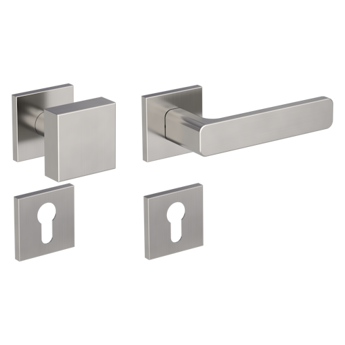 Griffwerk Wechselgarnitur VAYA 265 MINIMAL MODERN fast2fix Fast2Fix  Rosetten eckig Knopf SQUARE Samtgrau R