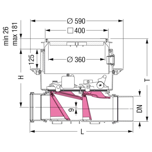 KESSEL 84100S - Fäkalien-Rückstauautomat Staufix FKA Komfort DN 100 für Bodenplatte - schwarze Abdeckung