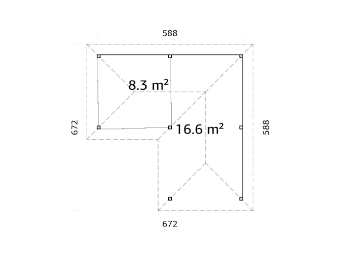 Palmako Pavillon Bianca 24,9 m² Set 511 Slide Plus mit Isolierglas-Schiebetüren