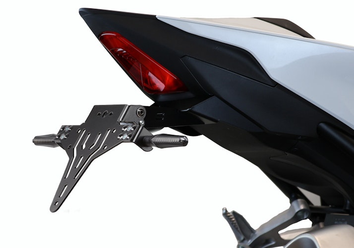 PROTECH V-SHAPE Kennzeichenhalter Alu & Stahl Schwarz für HONDA CBR650R, CB1000 Hornet / SP, CB650R