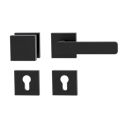 Vorschaubild GRIFFWERK Wechselgarnitur MINIMAL MODERN Schraubtechnik GK4 Rosetten eckig Knopf SQUARE Graphitschwarz R