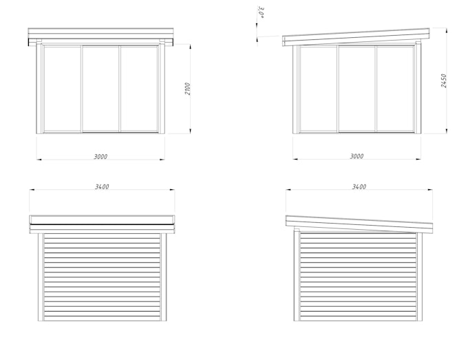 Palmako Gartenhaus Connect Lenna 8,3 m² Set 701 Slide Plus mit Isolierglas-Schiebetüren - 28 mm