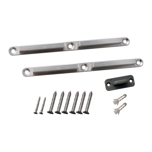 Griffwerk Zubehör-Set 60 PRO -Holztür -Edelstahl matt-Optik 2 H-Adapter + Schrauben, Bodenführung H