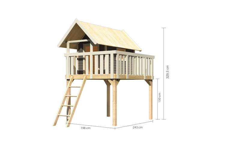 Akubi Stelzenhaus Fidel mit Satteldach