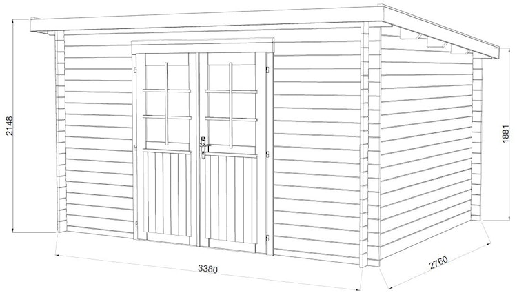 Palmako Gartenhaus Alice 9,0 m² - 28 mm