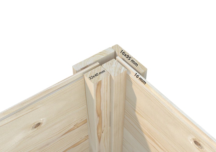 Palmako Gerätehaus Dan 9,9 m² - 16 mm