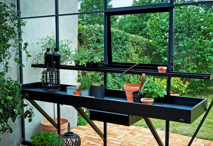 Juliana Alutisch integriert mit Schubade, schwarz, 3 Sektionen